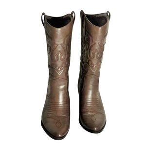 Soda Cowboy Boots Brown Womens Size 8 1/2 Pointed Toe Western